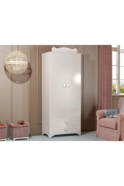 Afilli Bdlp 058 Babysun 2 Kapılı 2 Çekmeceli Dolap Beyaz - 1