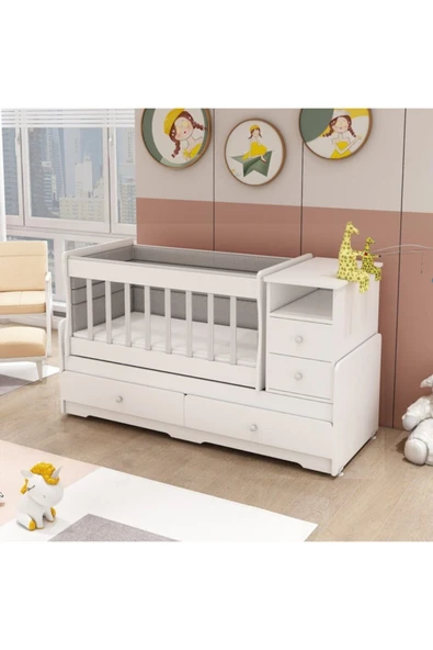 Afilli Swing Lüks Büyüyen Beşik Beyaz