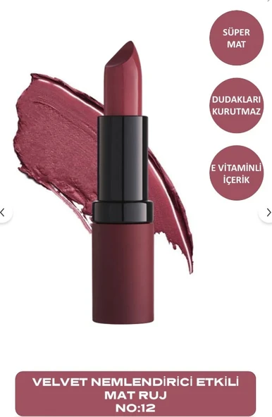Golden Rose Velvet Matte Lipstick  No 12 ürün görseli