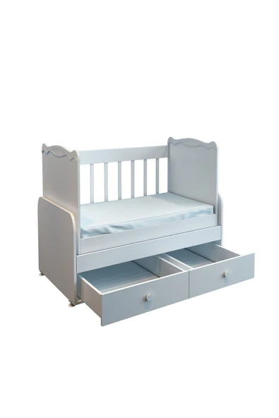 Afilli Sallanır 2 Çekmeceli Beşik 60x120 BEYAZ - 3