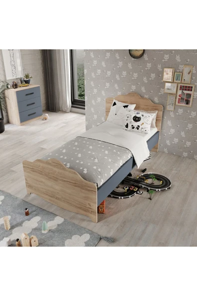 Afilli Izmir Tek Kişilik Karyola Tamamı Mdflam 90x190 Flora Antrasit ürün görseli