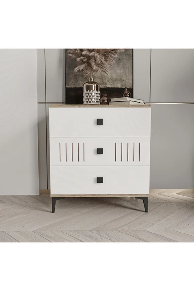 Afilli Arya 3 Çekmeceli Tamamı MDF Şifonyer - 2