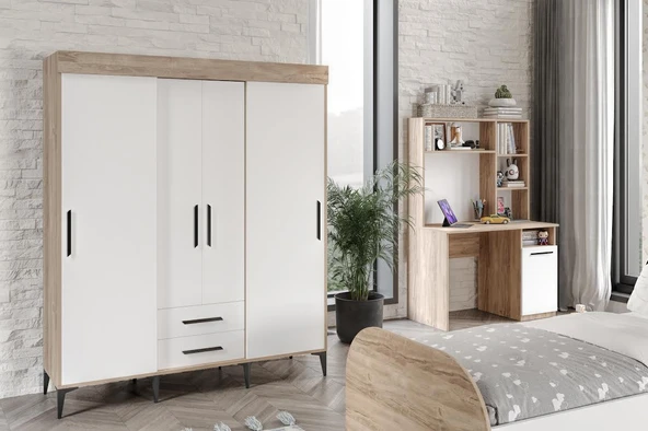 Afilli Ildır Cocuk Odası Takımı Tamamı Mdf Flora Ve Beyaz - 2