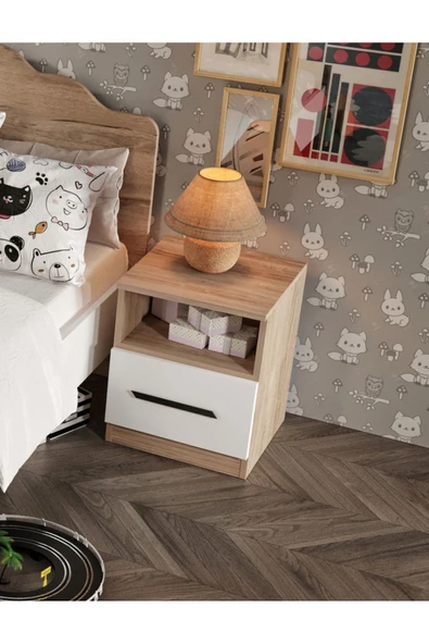 Afilli Ildır Tek Çekmece Komodin Tamamı Mdf - Resim 2