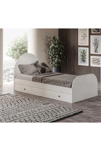 Afilli Diana Yavrulu Doğuran Karyola Beyaz Mdf - 5