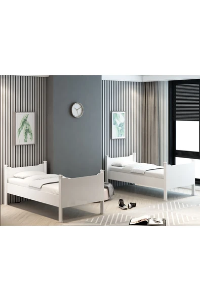 Afilli Ayrılabilen Tamamı Mdf Ranza Beyaz 90x190 R1005 - 3