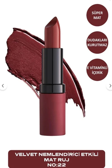 Golden Rose Velvet Matte Lipstick  No 22 ürün görseli