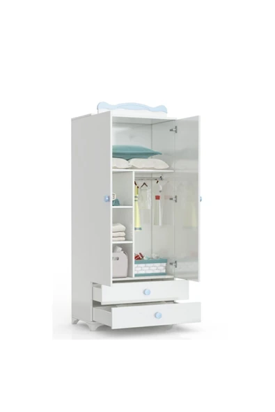 Afilli Bby970 Babysun Luks Bebek Odası Takımı 2 Kapılı Mavi - 5