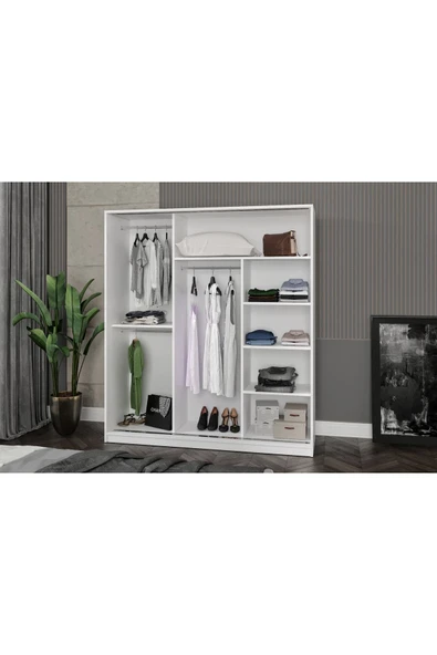 Afilli Blanca Tamamı Mdflam 3 Kapılı Sürgülü Gardrop - 4