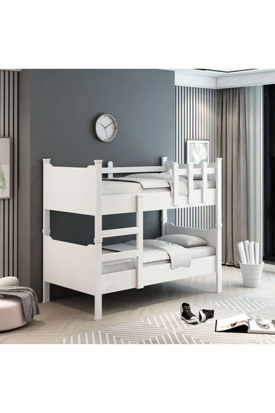 Afilli Ayrılabilen Tamamı Mdf Ranza Beyaz 90x190 R1005