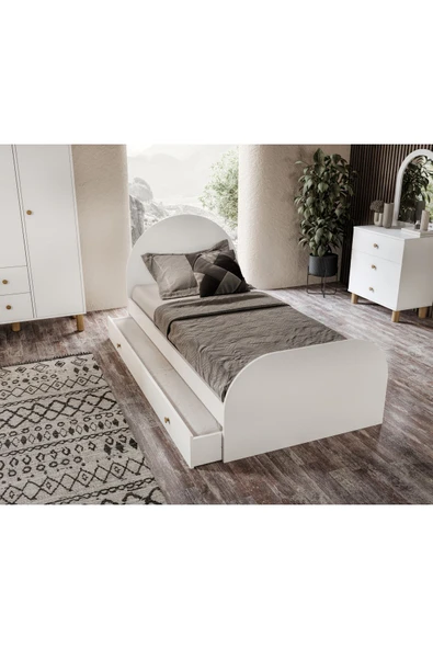 Afilli Diana Yavrulu Doğuran Karyola Beyaz Mdf - 3