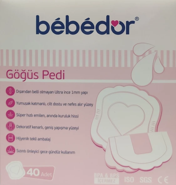 BEBEDOR GÖĞÜS PEDİ 40LI ULTRA İNCE 1MM - 2