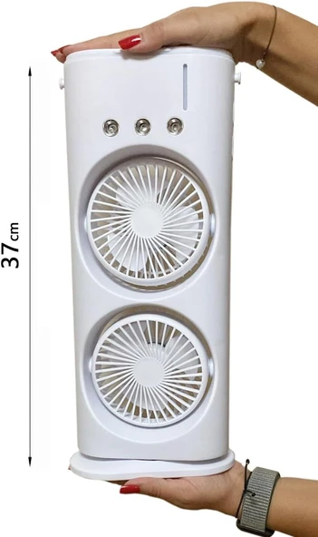 Spray Buharlı, RGB Aydınlatma, 3 Kademe Vantilatör, Portatif Klima Müthiş Etki... - Resim 5