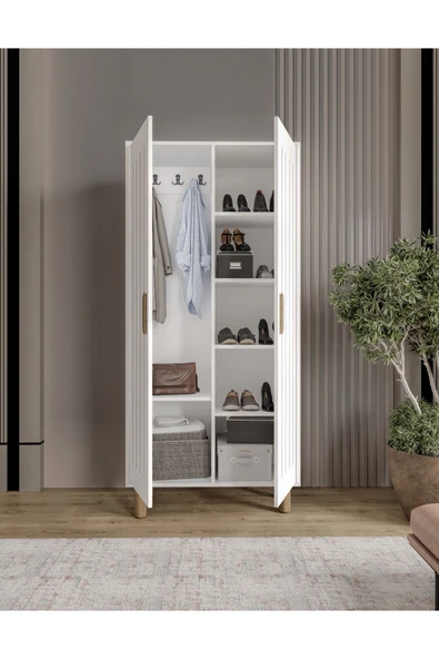 Afilli Aslan Kapaklı Portmanto Vestiyer Tamamı Mdf - 4