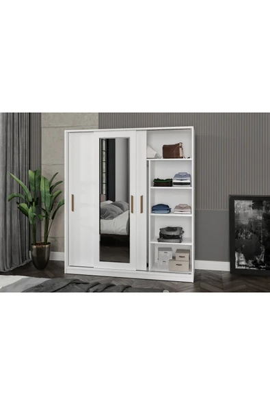 Afilli Blanca Tamamı Mdflam 3 Kapılı Sürgülü Gardrop - 3