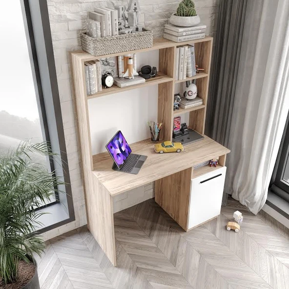 Afilli Ildır Çocuk Odası Takımı 4 Parça Tamamı Mdf Flora Beyaz Aynalı - Resim 6