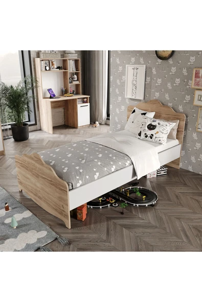 Afilli Ildır Çocuk Odası Takımı Tamamı Mdf Flora Beyaz Aynalı - 4
