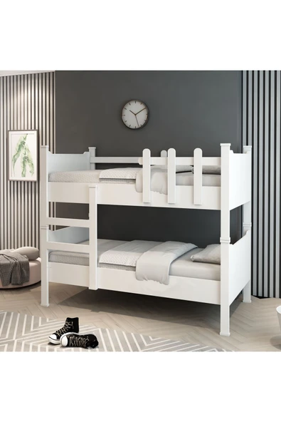 Afilli Ayrılabilen Tamamı Mdf Ranza Beyaz 90x190 R1005 - 2