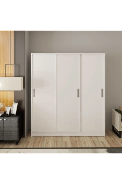 afilli mağaza Tamamı Mdflam 3 Kapılı Sürgülü Gardrop Aynasız - 2