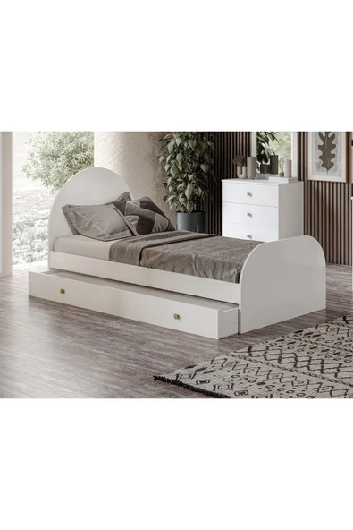 Afilli Diana Yavrulu Doğuran Karyola Beyaz Mdf - 2