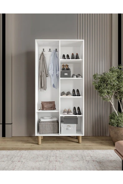 Afilli Aslan Kapaklı Portmanto Vestiyer Tamamı Mdf - 3