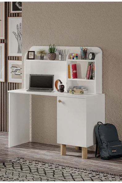 Afilli Bohem Çalışma Masası Tamamı Mdf Beyaz - 4