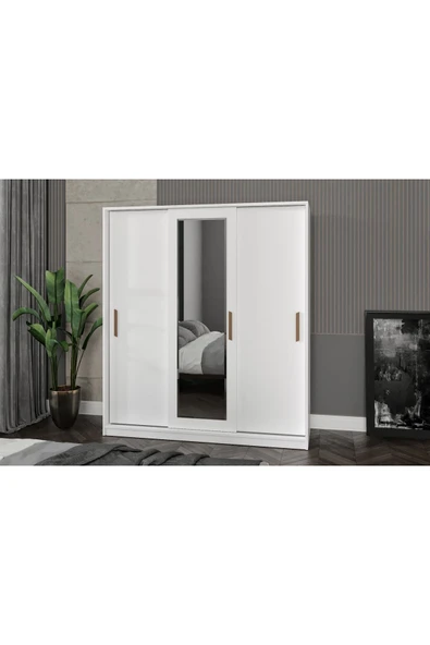 Afilli Blanca Tamamı Mdflam 3 Kapılı Sürgülü Gardrop - 5