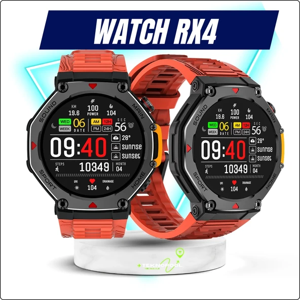 Watch RX4 Su Geçirmez Darbeye Dayanıklı IOS Android Uyumlu Akıllı Saat - Resim 3