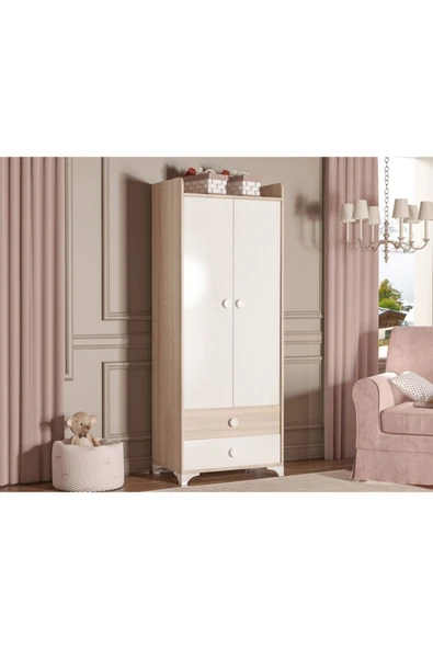 Afilli Swing 2 Kapılı 2 Çekmeceli Dolap Somon