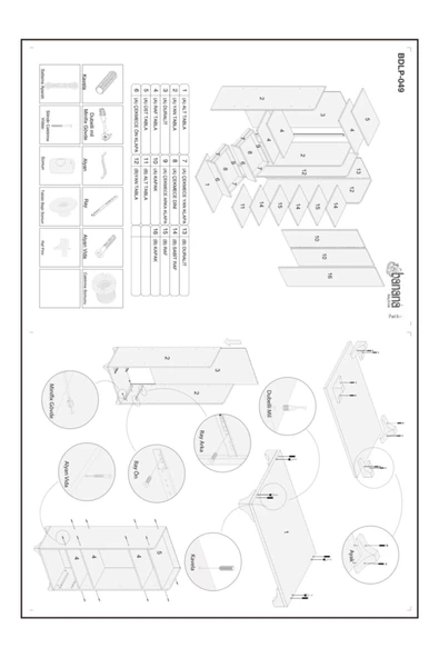 Afilli Bdlp 049 Swing 3 Kapılı 2 Çekmeceli Dolap Beyaz - 5