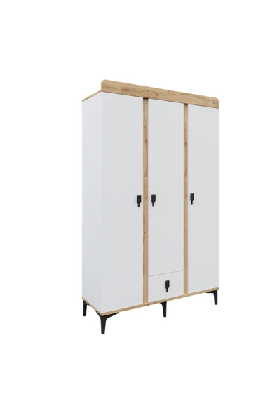 Afilli Rose 3 Kapaklı Tek Çekmeceli Dolap Safir Ve Beyaz Renk - 6