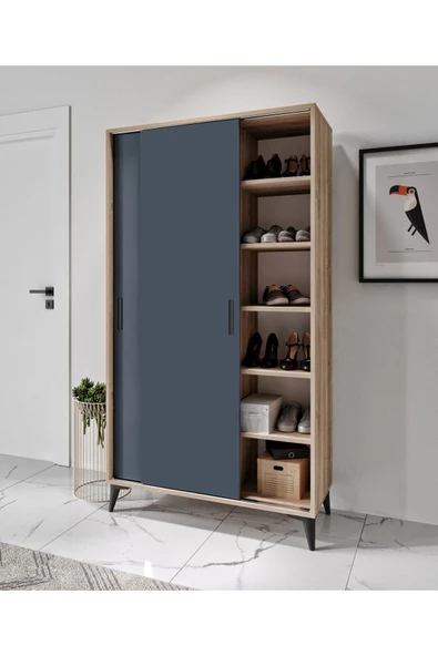 Afilli Freya Portmanto Sürgülü Tamamı Mdf Flora Antrasit - 3