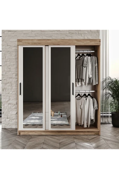 Afilli Ildır Çocuk Odası Takımı 4 Parça Tamamı Mdf Flora Beyaz Aynalı - 4