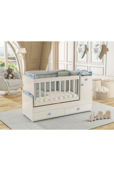 Afilli Bby 950 Büyüyebilen 3 Kapılı Bebek Odası Takımı Mavi - 3