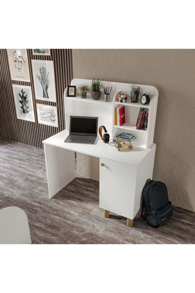 Afilli Bohem Çalışma Masası Tamamı Mdf Beyaz - 3