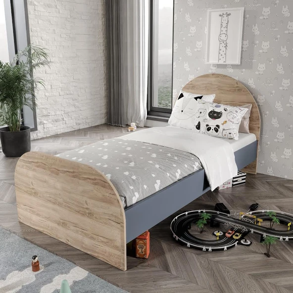 Afilli Izmir Çocuk Odası Takımı Tamamı Mdf Antrasit Ve Flora - Resim 6