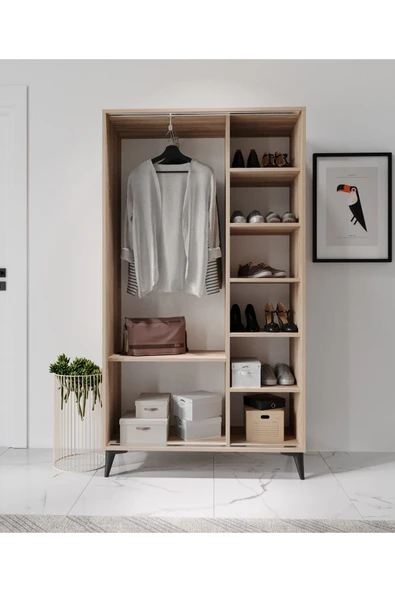 Afilli Freya Portmanto Sürgülü Tamamı Mdf Flora Antrasit - 4