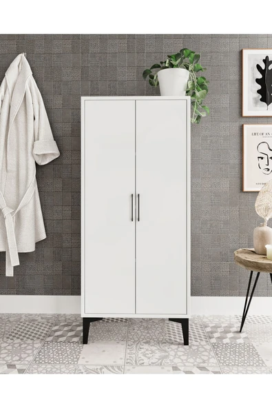 Afilli Viyana 2 Kapaklı Banyo Dolabı Çok Amaçlı Tamamı Mdf Beyaz - 1