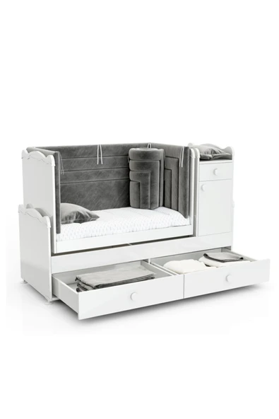 Afilli Bby 970 2 Kapılı Bebek Odası Takımı Beyaz Yeni - 7