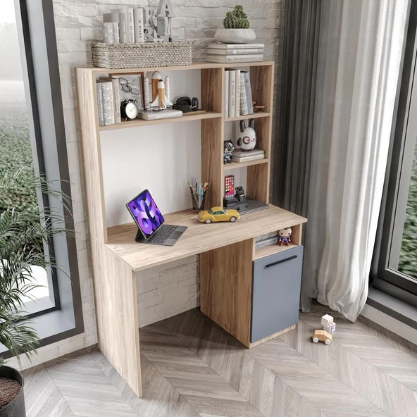 Afilli İzmir Cocuk Odası Takımı Tamamı Mdf Flora Ve Antrasit - 5