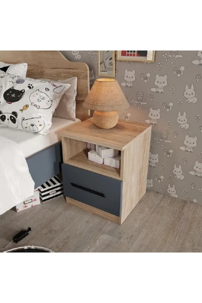 Afilli Izmir Tek Çekmece Komodin Tamamı Mdf ürün görseli