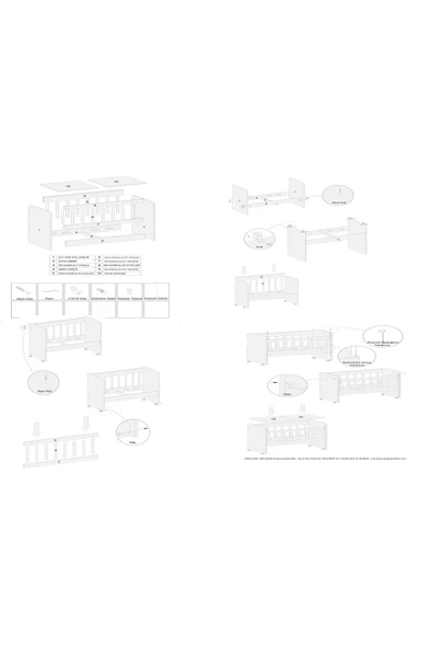 Afilli Saray Cekmecesiz Anne Yanı Frenli Tekerli Beşik - 5