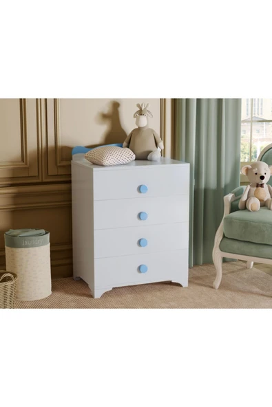 Afilli Bby 950 Büyüyebilen 3 Kapılı Bebek Odası Takımı Mavi - 7