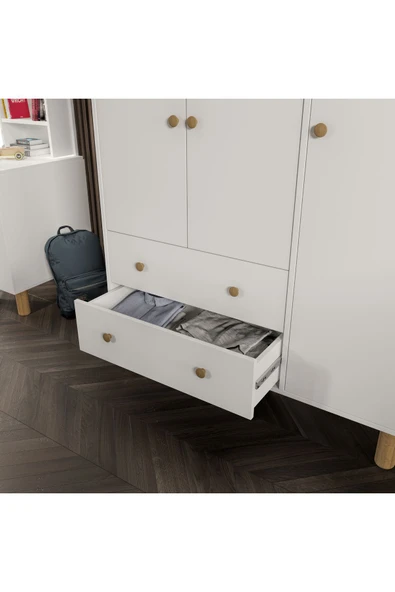 Afilli Bohem Çocuk Odası Takımı Beyaz Tamamı Mdf ( 4 Parça ) - 5