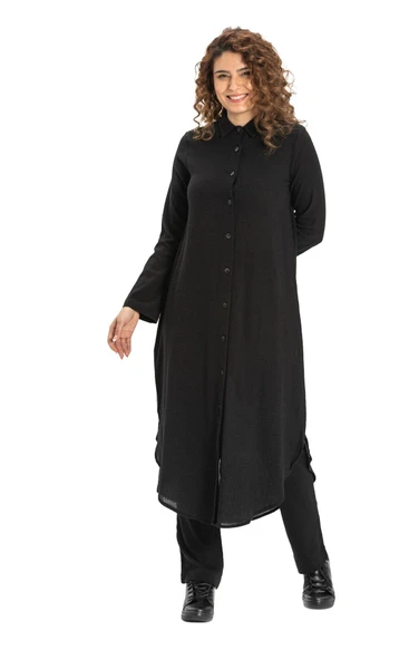 Edanur Şile Bezi Mevsimlik ve Yazlık Tunik Siyah Syh XL Siyah - Resim 8