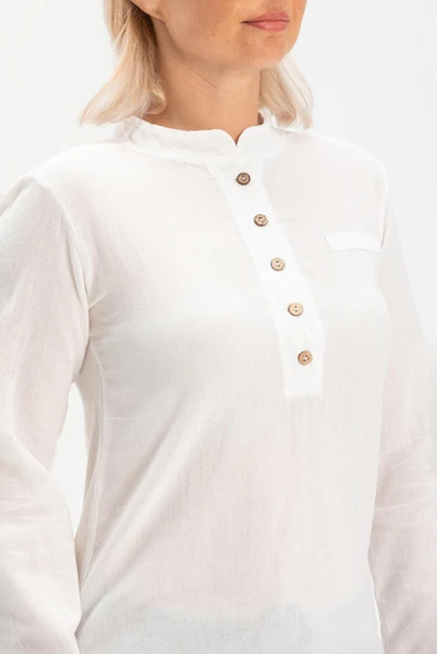 Akasya Şile Bezi Yazlık Tunik Beyaz Byz 3XL Beyaz - Resim 3