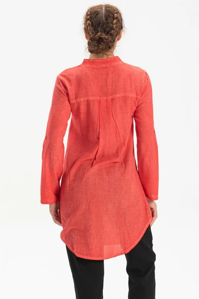 Akasya Şile Bezi Yazlık Tunik Mercan Mrcn S Mercan - Resim 2