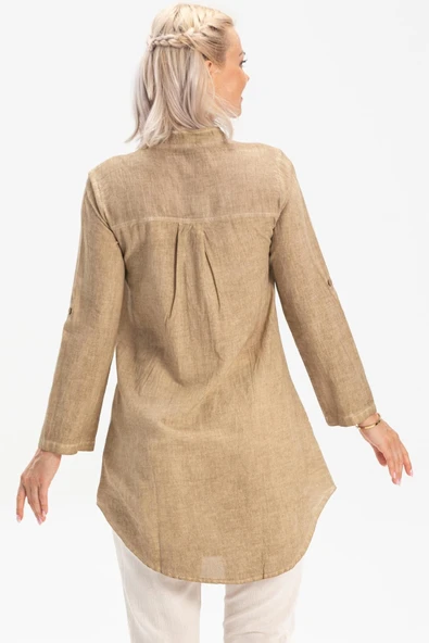 Akasya Şile Bezi Yazlık Tunik Toprak Tprk M Kahve - Resim 2