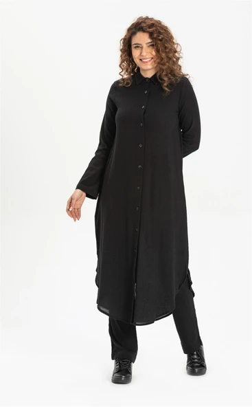 Edanur Şile Bezi Mevsimlik ve Yazlık Tunik Siyah Syh XL Siyah ürün görseli