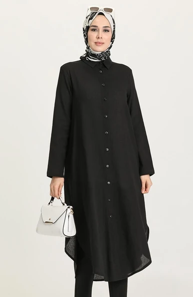 Edanur Şile Bezi Mevsimlik ve Yazlık Tunik Siyah Syh 2XL Siyah - Resim 6